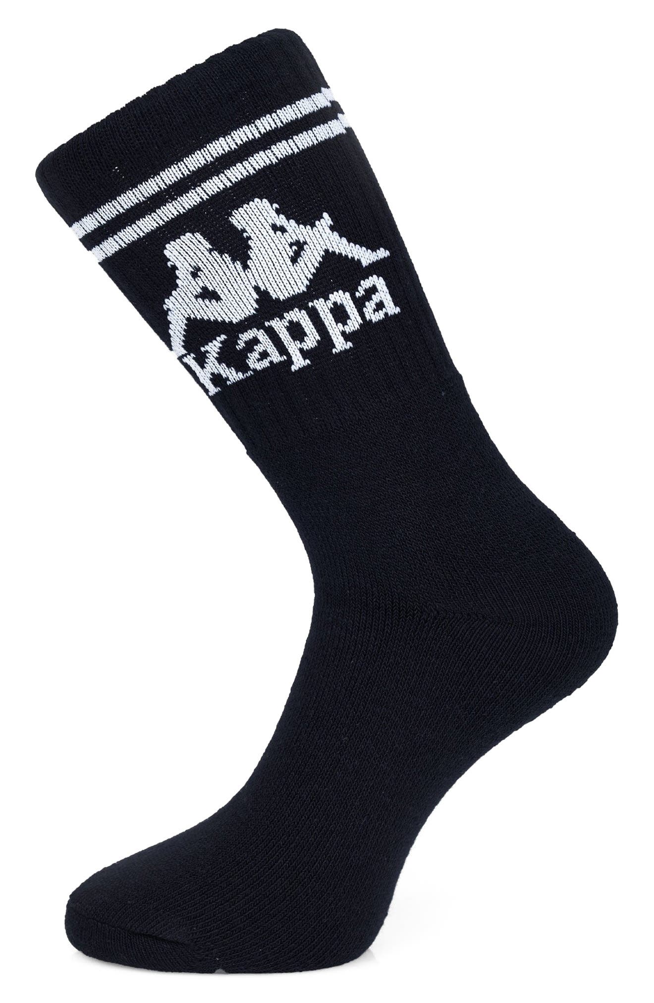 Black 3 PACK KAPPA Logo Sports Socks Pairs Mens Womens Ladies Unisex Black 3 PACK KAPPA Logo Sports Socks Pairs Mens Womens Ladies Unisex